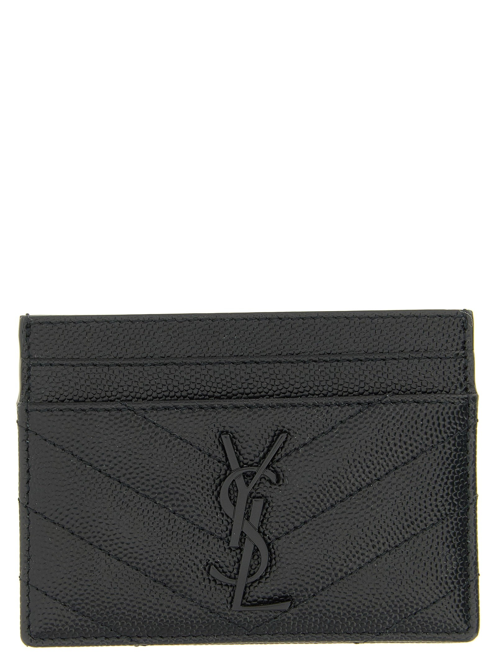 Saint Laurent Matelassé Card Holder Black
