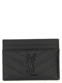 Saint Laurent Matelassé Card Holder Black