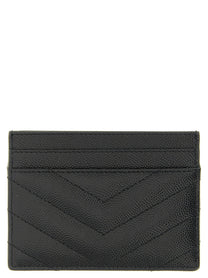Saint Laurent Matelassé Card Holder Black