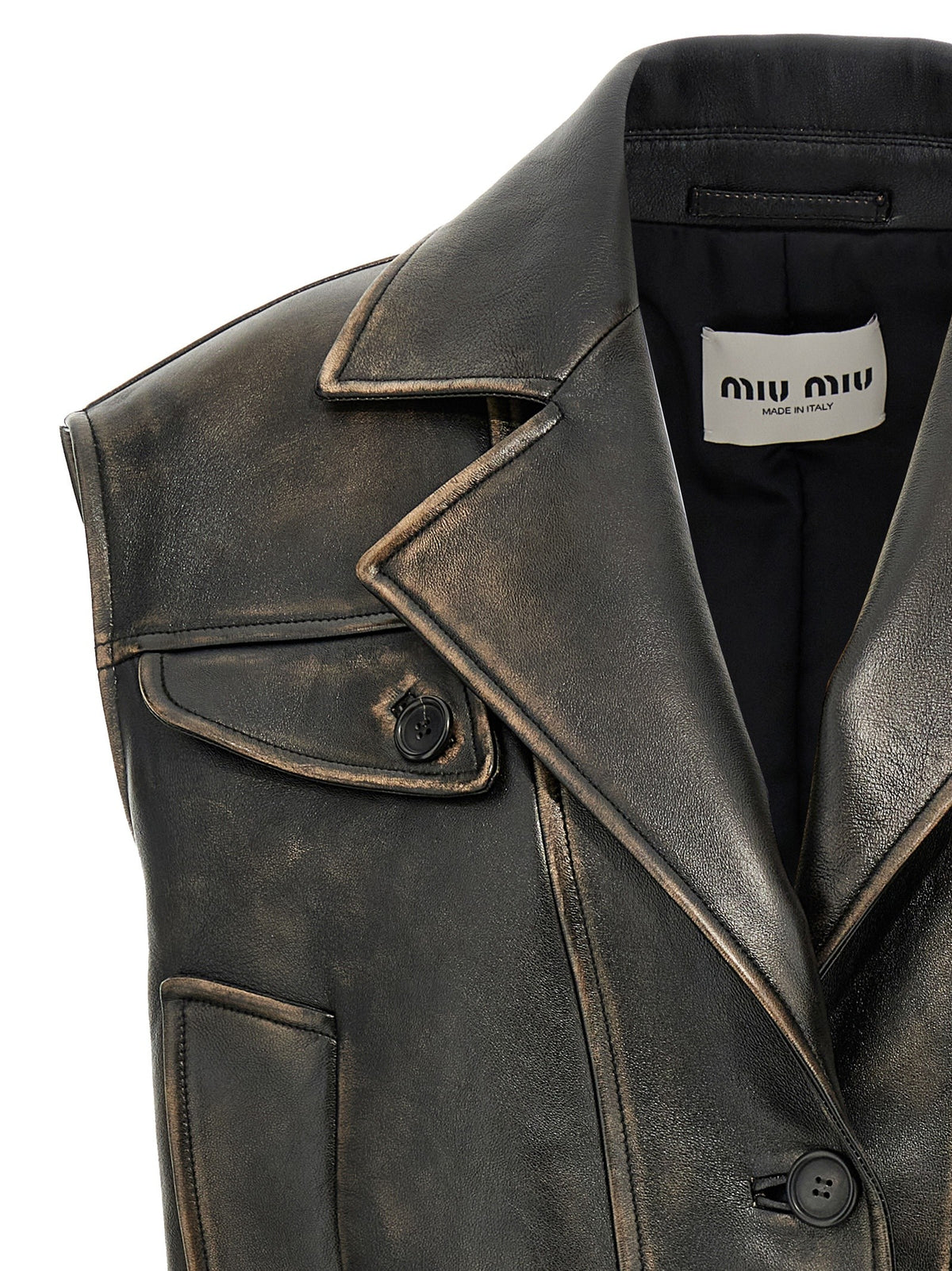 Miu Miu Nappa Vest Brown, view 3