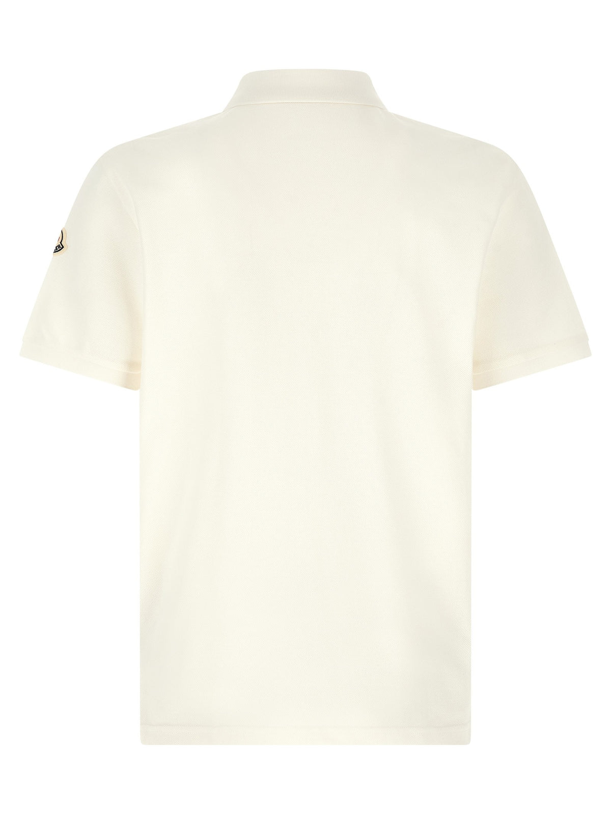 Moncler Men's Cotton Pique Polo Shirt White, view 2
