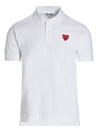 Comme Des Garcons Play Polo Shirt White
