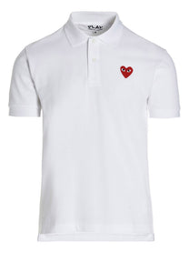 Comme Des Garcons Play Polo Shirt White