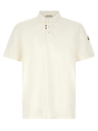 Moncler Men's Cotton Pique Polo Shirt White