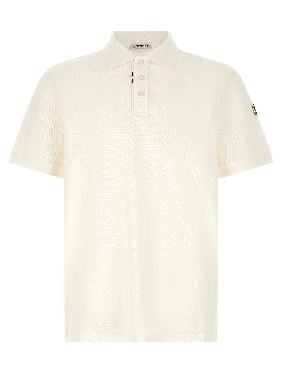 Moncler Men's Cotton Pique Polo Shirt White