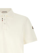 Moncler Men's Cotton Pique Polo Shirt White, view 3