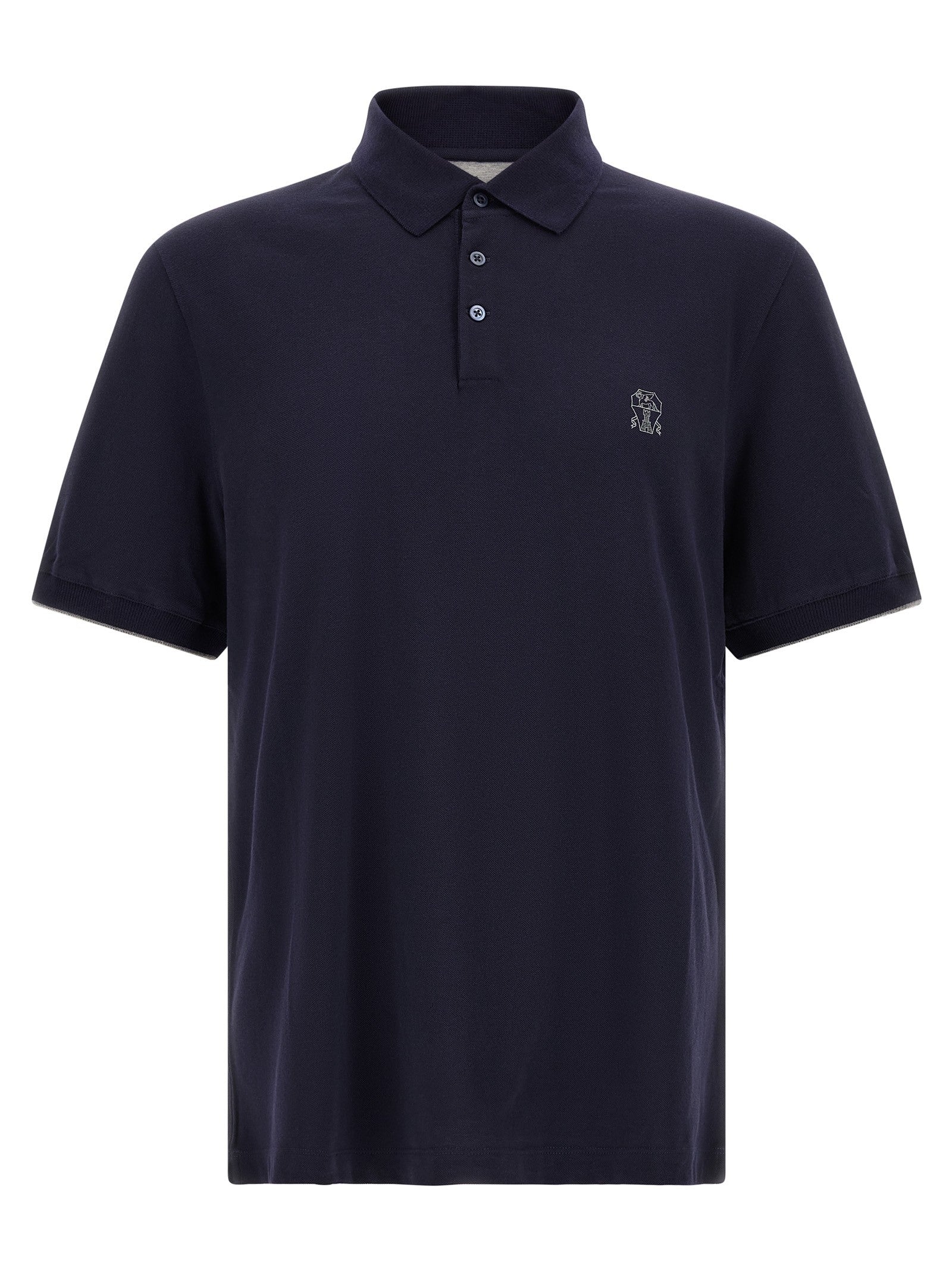 Brunello Cucinelli Piqué Polo Shirt Blue