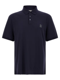 Brunello Cucinelli Piqué Polo Shirt Blue