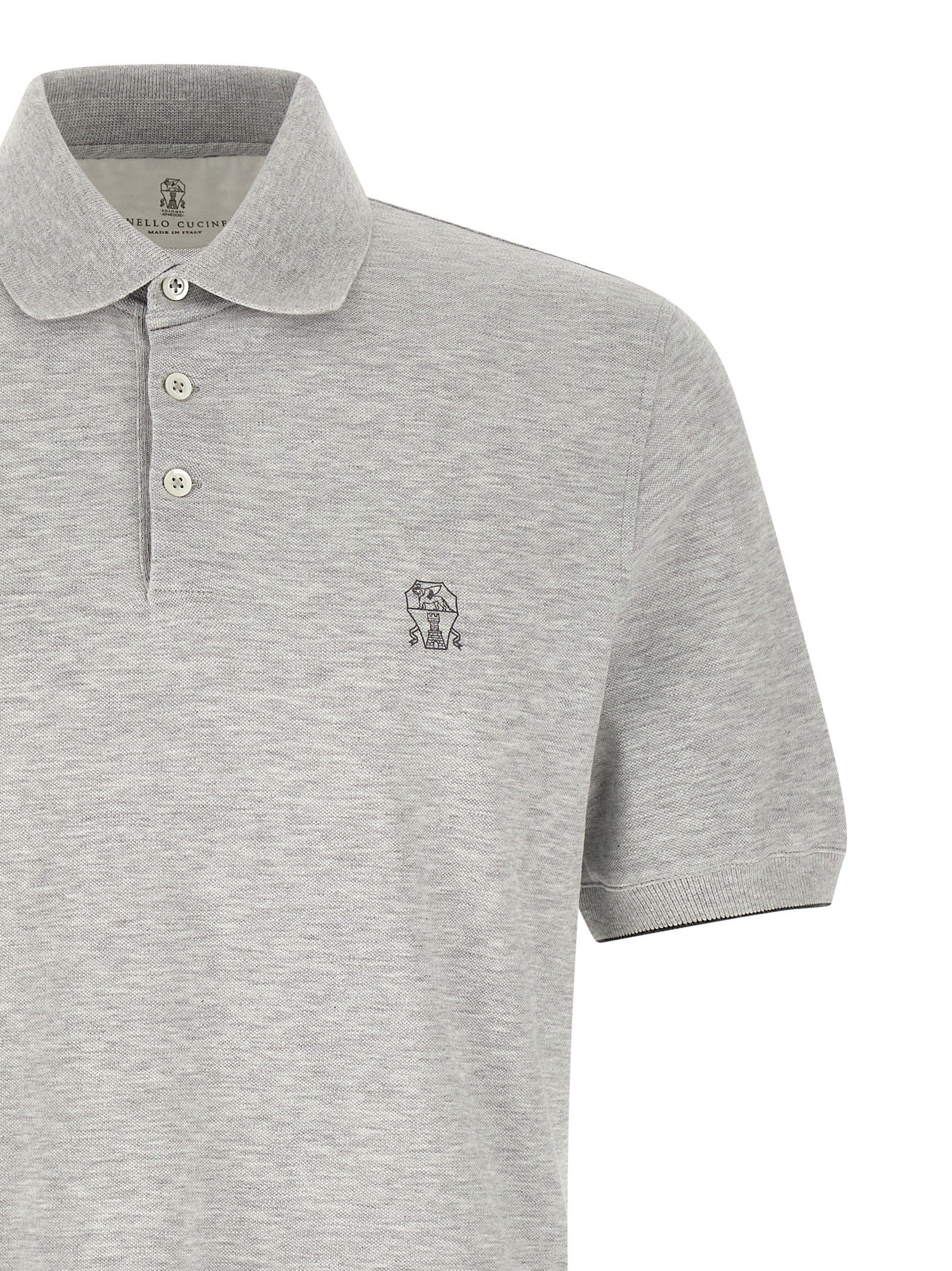 Brunello Cucinelli Piqué Polo Shirt Grey