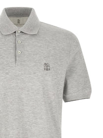Brunello Cucinelli Piqué Polo Shirt Grey