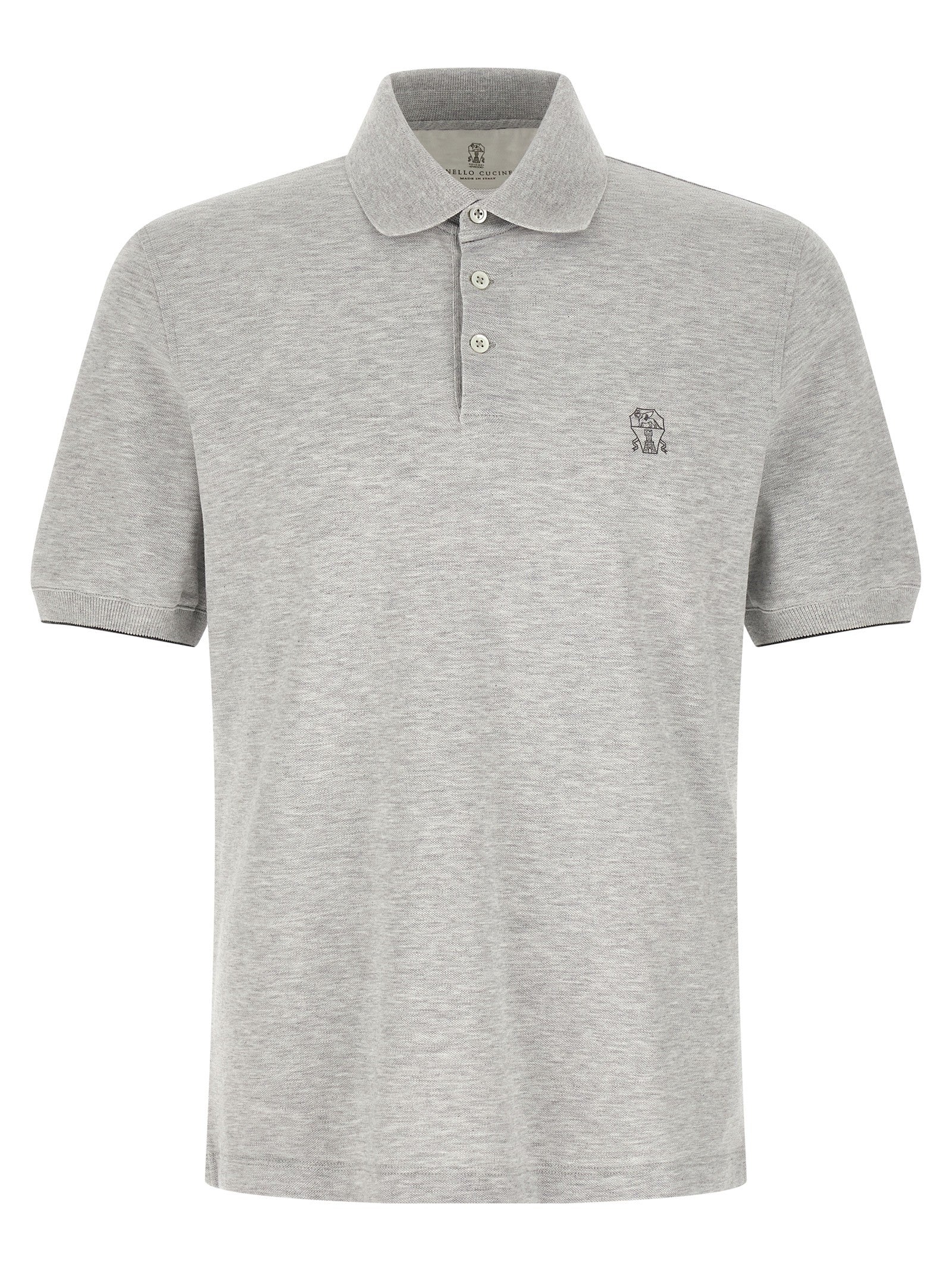 Brunello Cucinelli Piqué Polo Shirt Grey