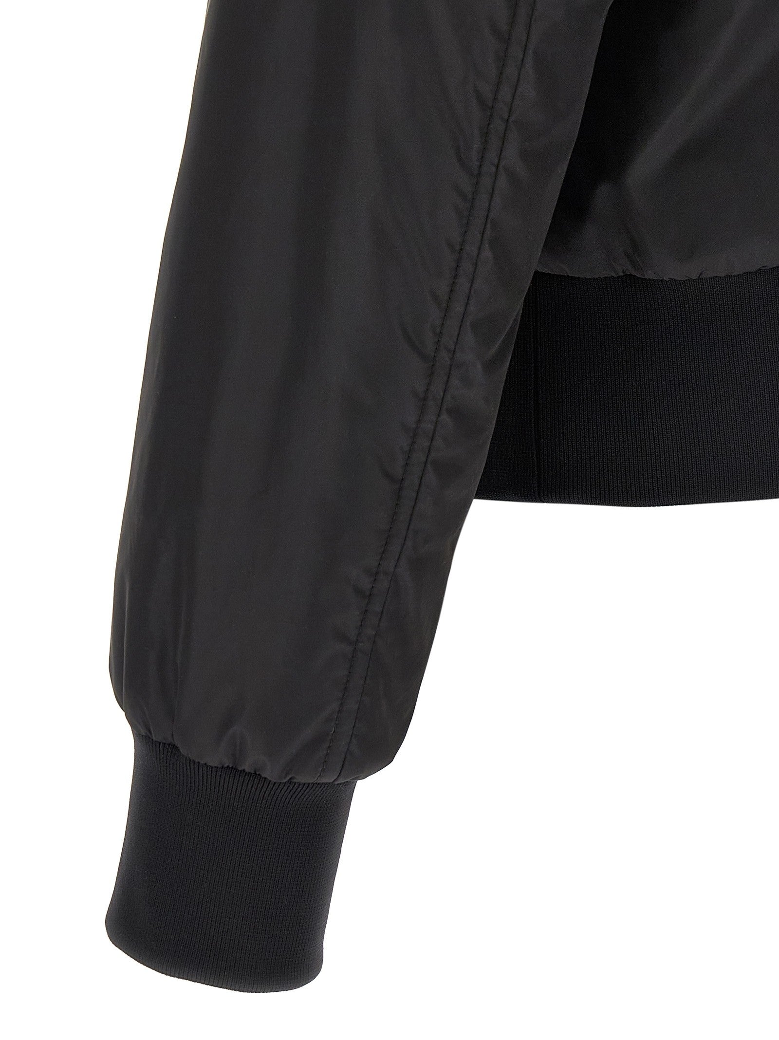 Dolce &amp; Gabbana Plaque Bomber Jacket Black