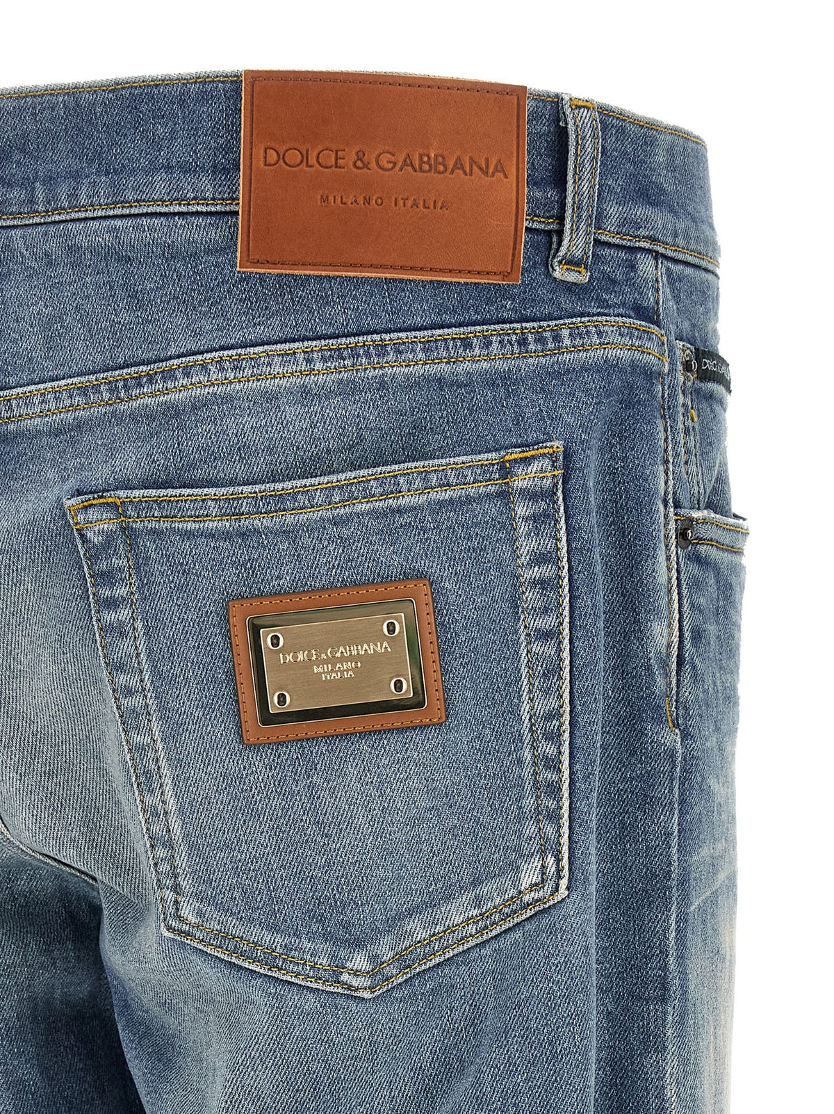 Dolce &amp; Gabbana Plaque Jeans Blue