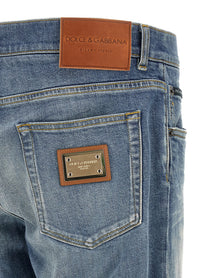Dolce &amp; Gabbana Plaque Jeans Blue