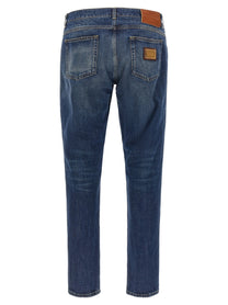 Dolce &amp; Gabbana Plaque Jeans Blue