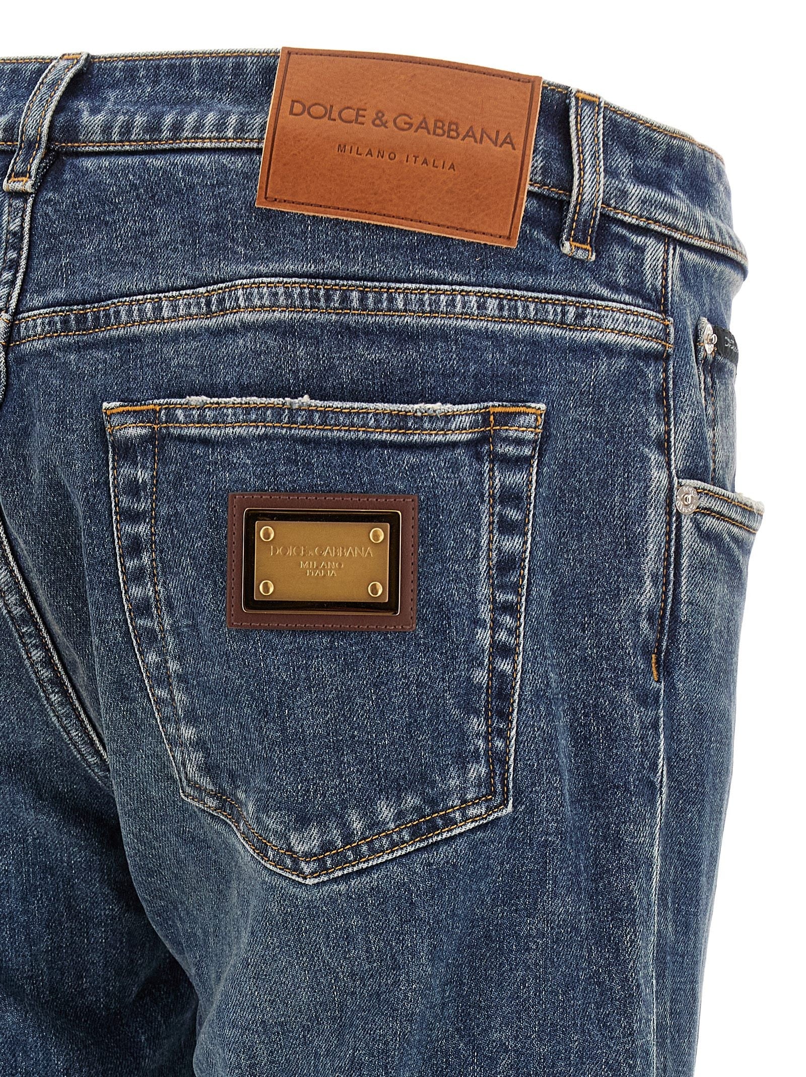 Dolce &amp; Gabbana Plaque Jeans Blue