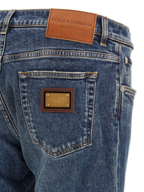 Dolce &amp; Gabbana Plaque Jeans Blue