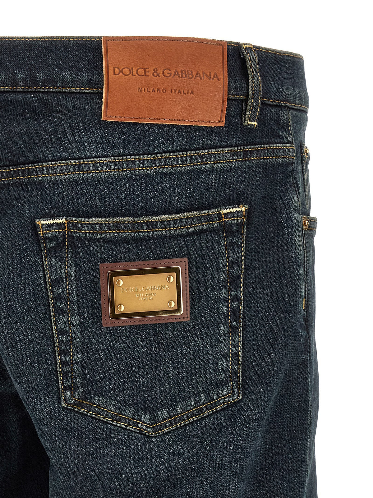 Dolce &amp; Gabbana Plaque Jeans Blue