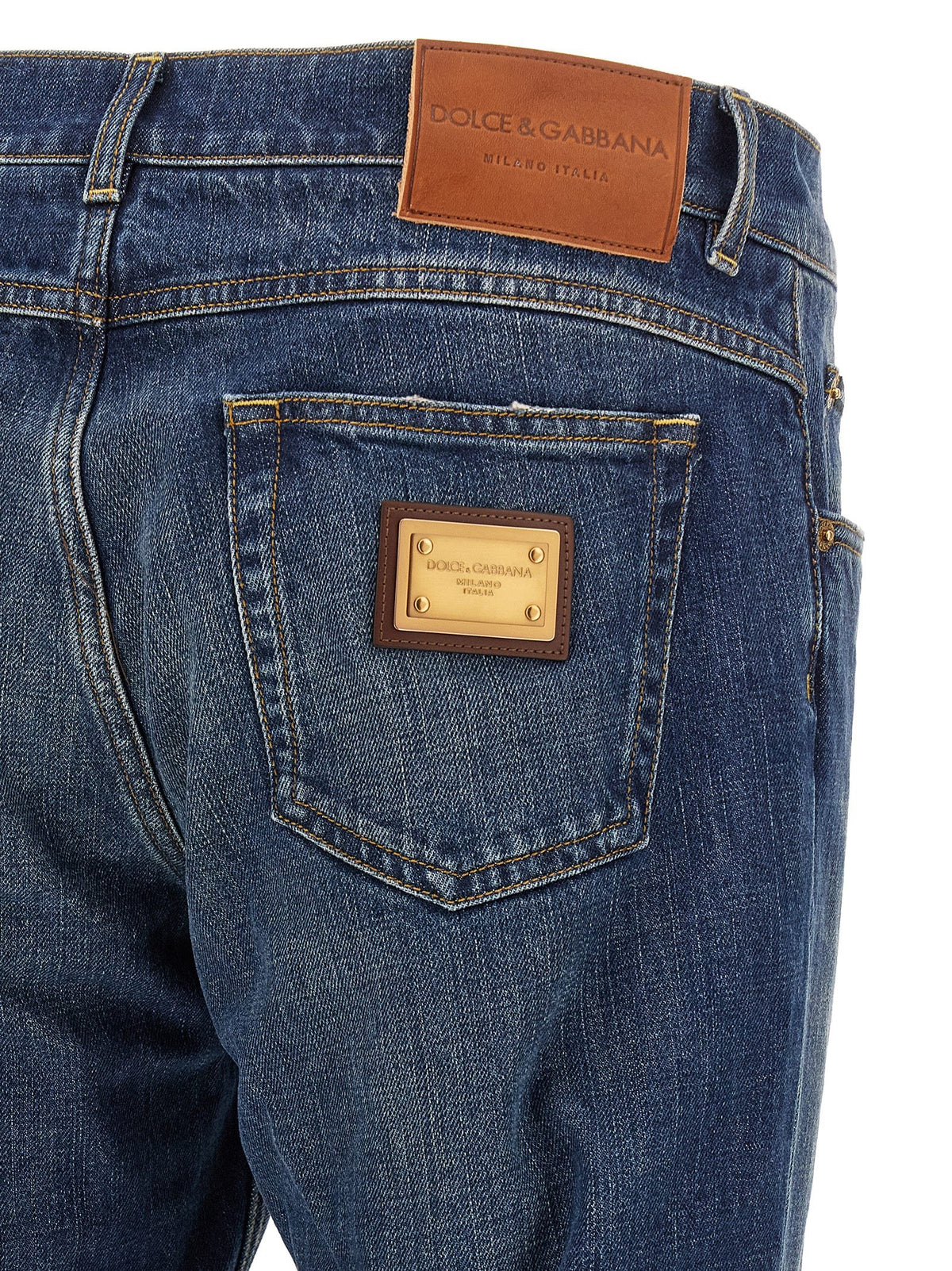 Dolce &amp; Gabbana Plaque Jeans Blue