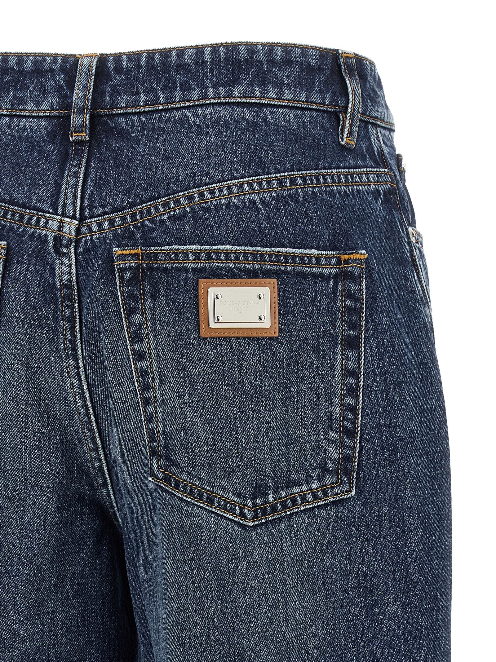 Dolce &amp; Gabbana Plaque Jeans Blue