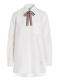 Thom Browne Pussy Bow Blouse White