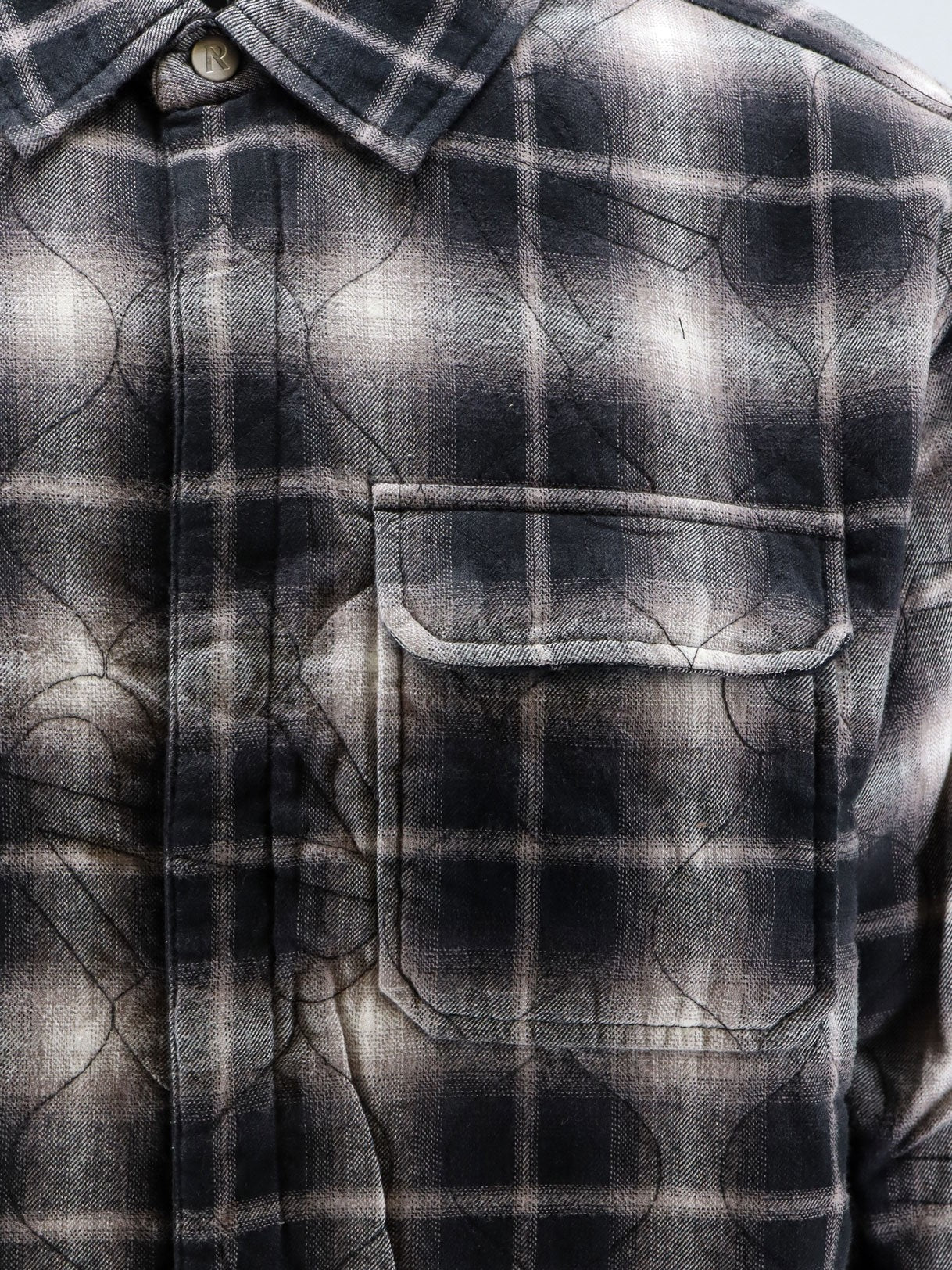 Represent Men's Quilted Shirt Jacket Black