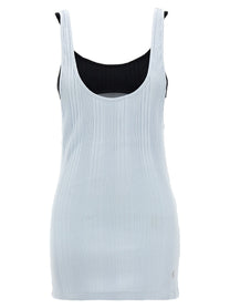 The Attico Ribbed Top Blue