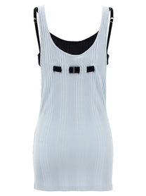 The Attico Ribbed Top Blue