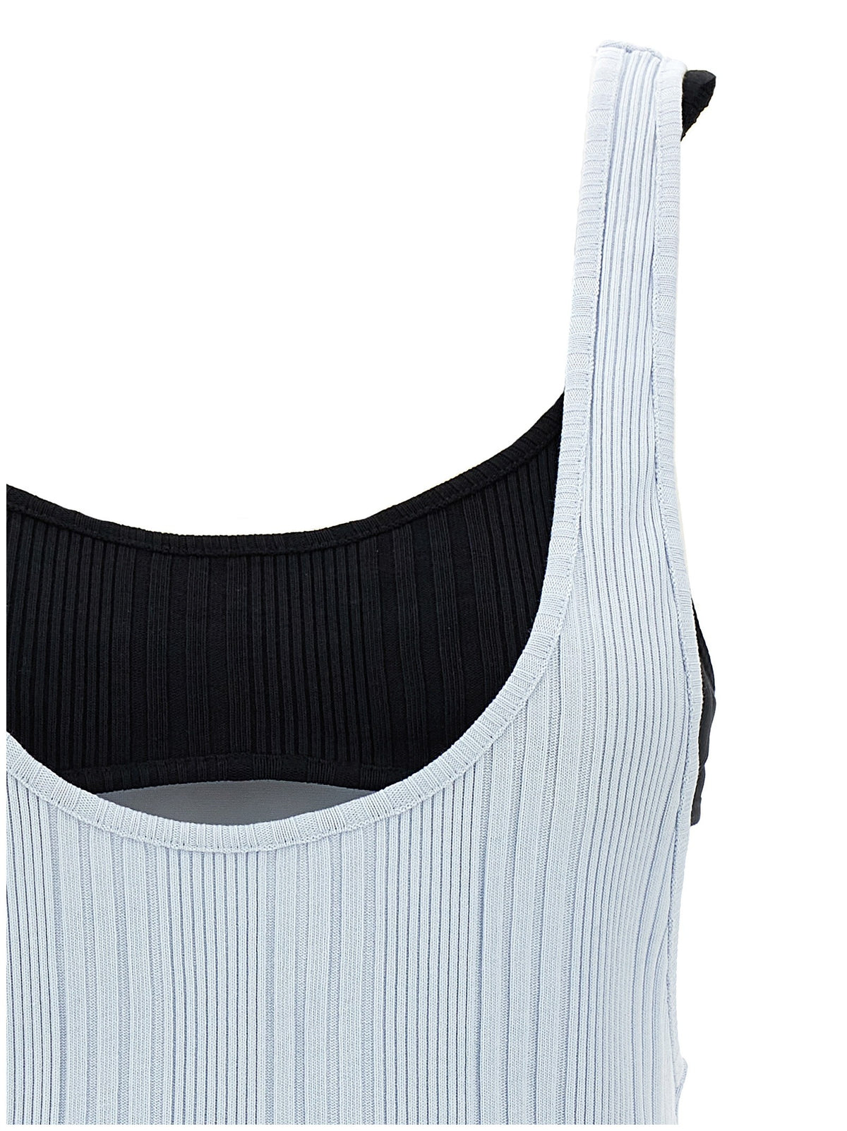 The Attico Ribbed Top Blue