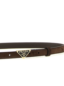 Prada Suede Belt Brown