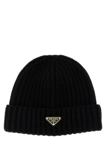 PRADA Triangle Beanie Black