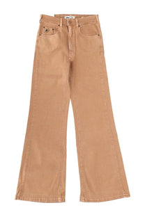 Lois Jeans women’s palas beige tan high-waisted flared denim jeans with five-pocket design and button closure