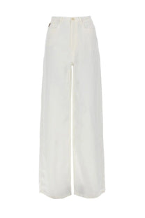 Lois Jeans women’s cream-colored wide-leg pantalone skater loose trousers with subtle stitching details