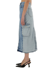 Moschino Jeans Women's Long Denim Skirt Blue Moschino Jeans