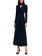 ROTATE Birger Christensen Women's Long Draped Dress Blue, view 2