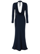 ROTATE Birger Christensen Women's Long Draped Dress Blue, view 3