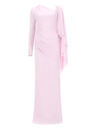 self-portrait Women's Long Draped Dress Blue