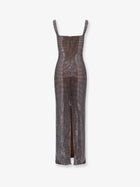 self-portrait Women's Long Dress Grey, view 2
