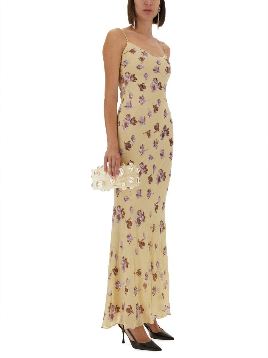 self-portrait Women's Long Dress Yellow self-portrait