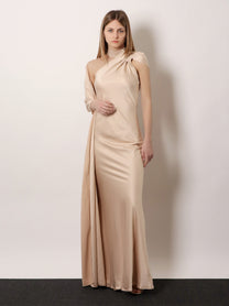 Actualee Women's Long Dress Beige