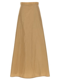 Jil Sander Long Flared Skirt Beige