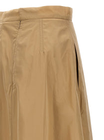 Jil Sander Long Flared Skirt Beige