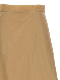 Jil Sander Long Flared Skirt Beige