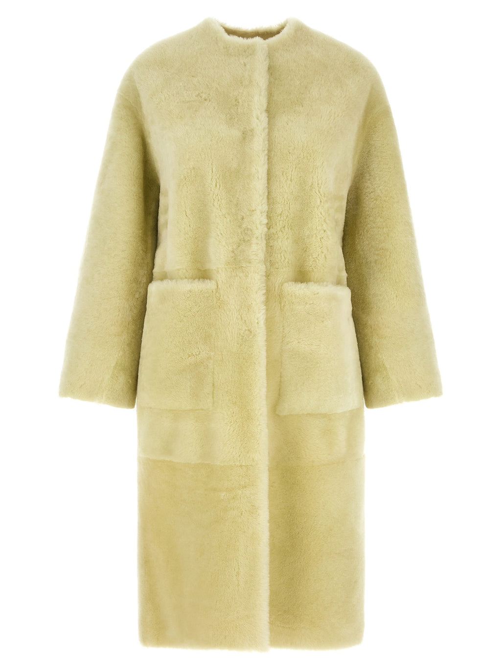 BLANCHA Long Fur Coat Green