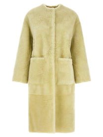 Blancha Long Fur Coat Green
