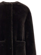 BLANCHA Long Fur Coat Brown