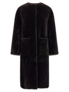 BLANCHA Long Fur Coat Brown