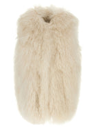 Yves Salomon Long Haired Vest White