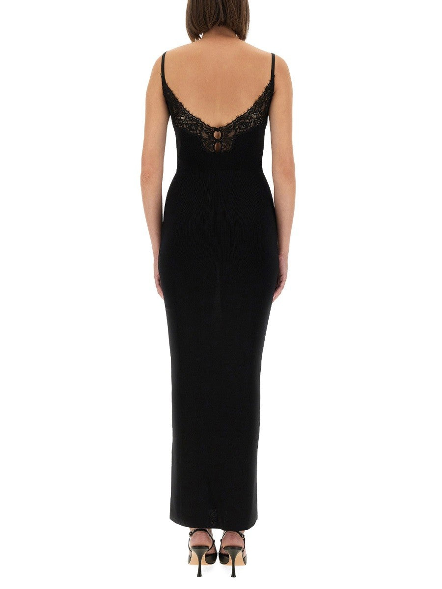 self-portrait Women's Long Knit Dress Black self-portrait