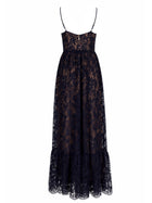 Michael Kors Women's Long Lace Dress Blue, view 2